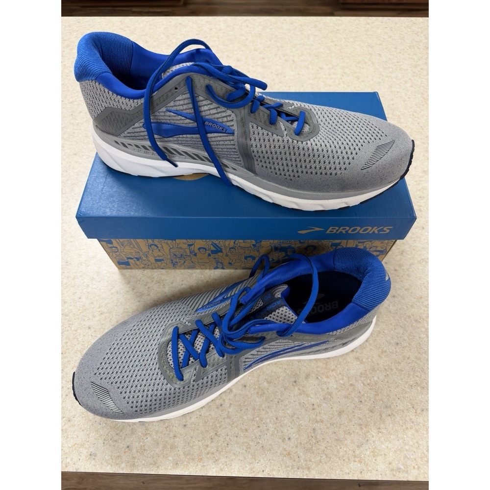 Brooks Adrenaline GTS 20 Mens Size 15 2E Wide Gray Blue Running Shoes w Box